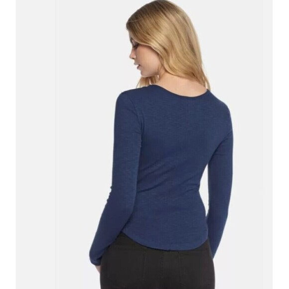 Free People Indigo Navy Blue Tate Layering Keyhole Tee PS - Picture 2 of 15